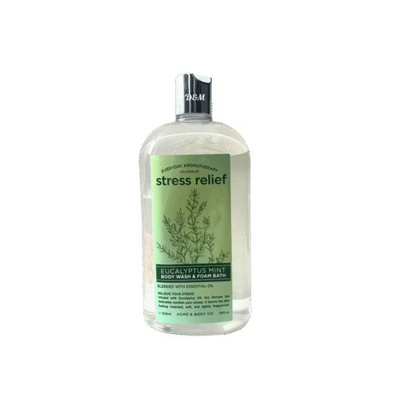 Home & Body Co stress relief eucalyptus mint body wash and foam bath with essential oils refreshing spa inspired cleanser