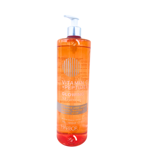 Harbor Natural Cosmetics vitamin C peptides glowing shower gel hydrating brightening body wash made in Italy