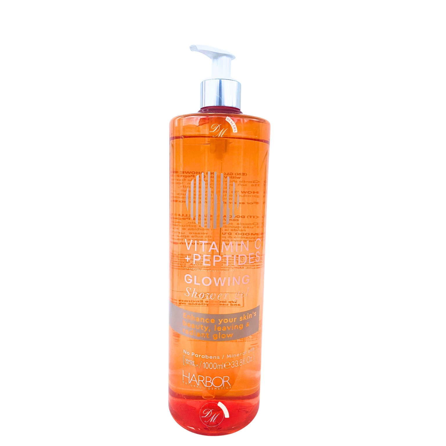 Harbor Natural Cosmetics vitamin C peptides glowing shower gel hydrating brightening body wash made in Italy