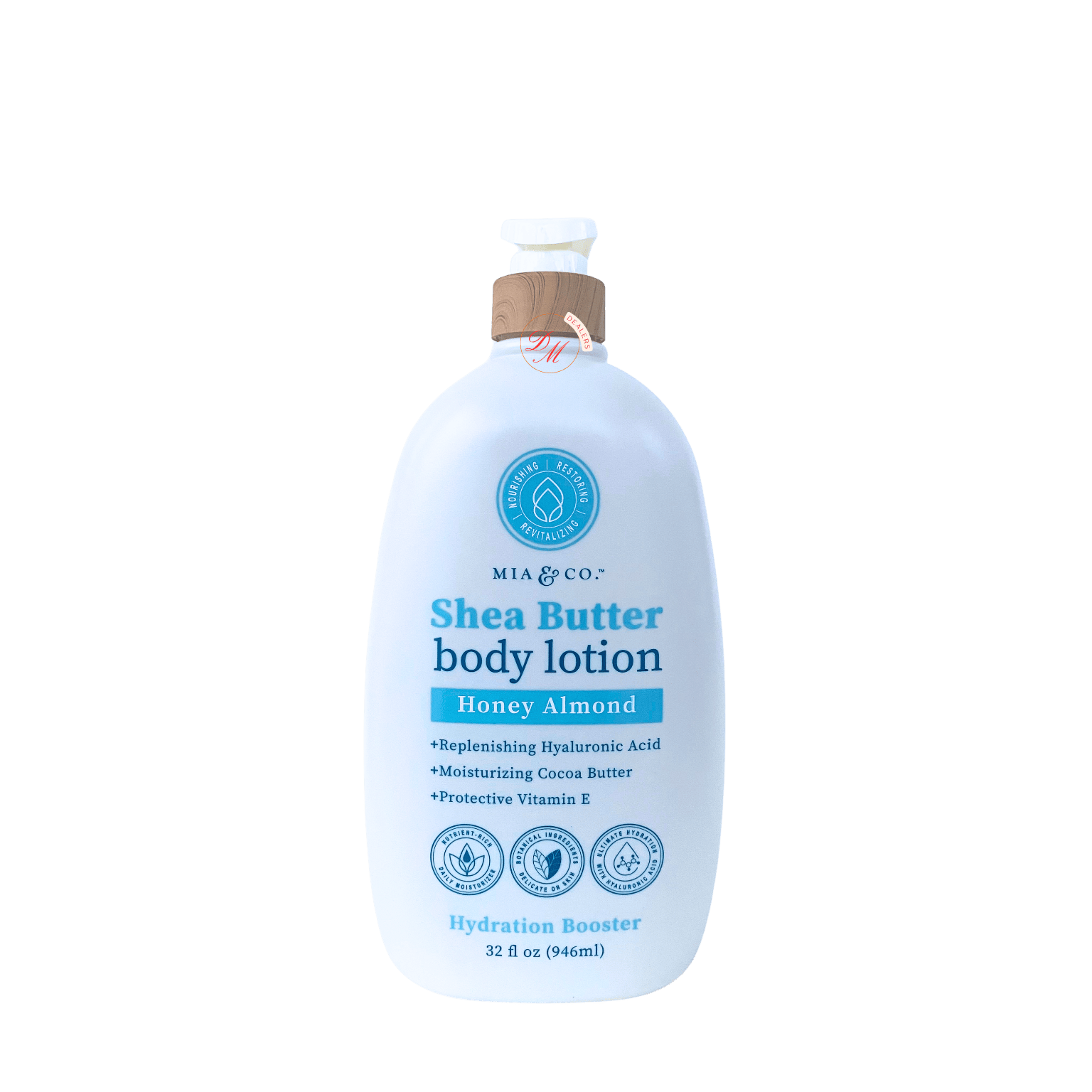 MIA and CO shea butter body lotion honey almond hydrating moisturizing lotion with hyaluronic acid vitamin E