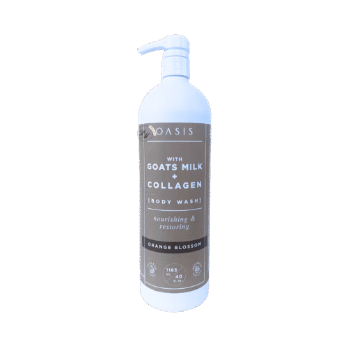 OASIS goats milk collagen body wash orange blossom hydrating moisturizing shower gel paraben free
