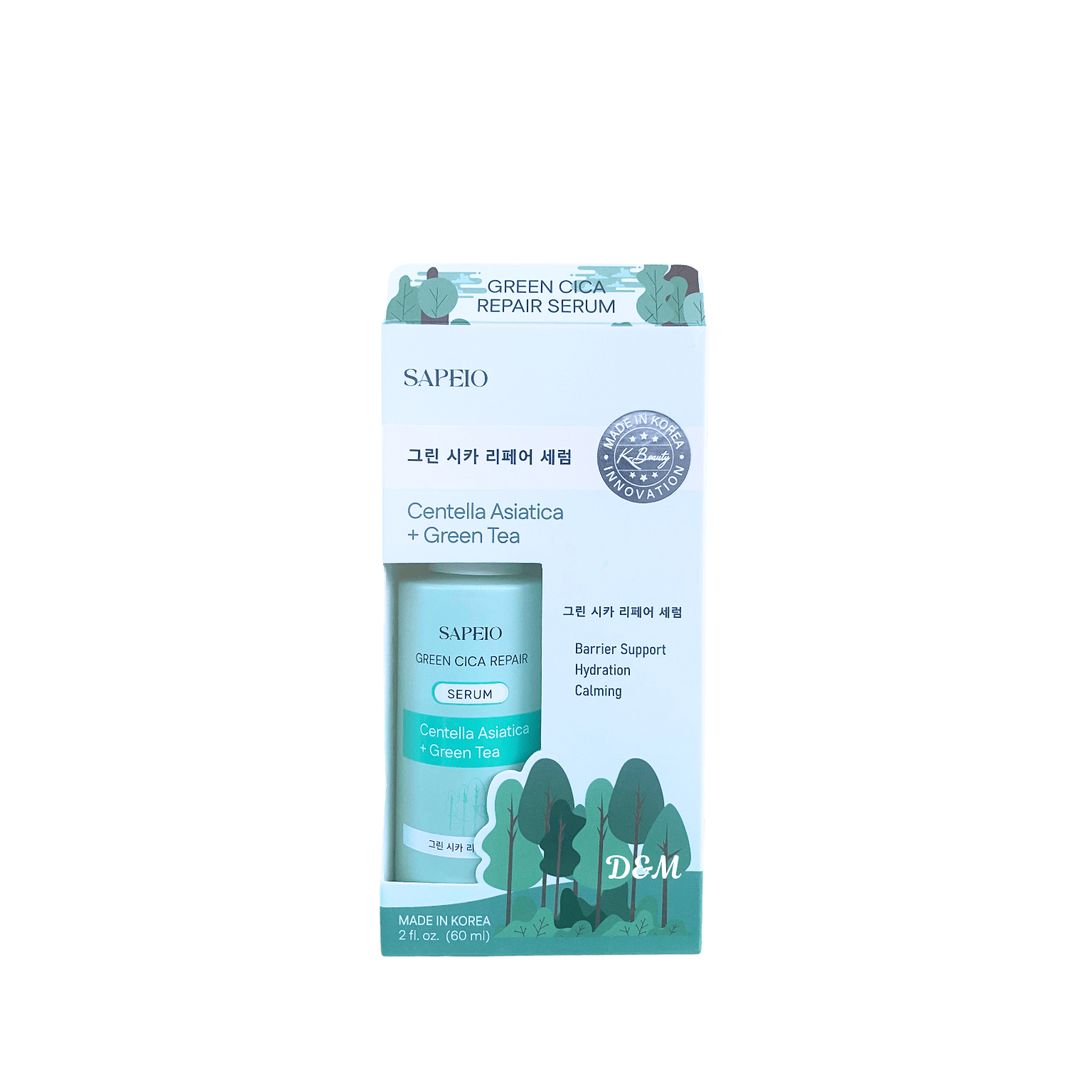 SAPEIO green cica repair serum centella asiatica green tea soothing hydrating serum made in Korea