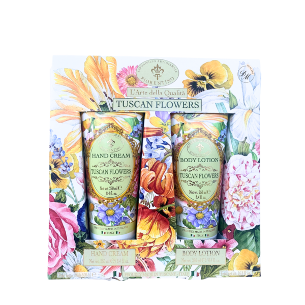 Saponificio Artigianale Fiorentino hand cream and body lotion set moisturizing skincare duo made in Italy