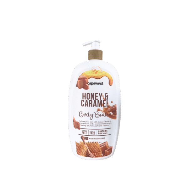 Capewest honey caramel body butter for soft glowing hydrated skin