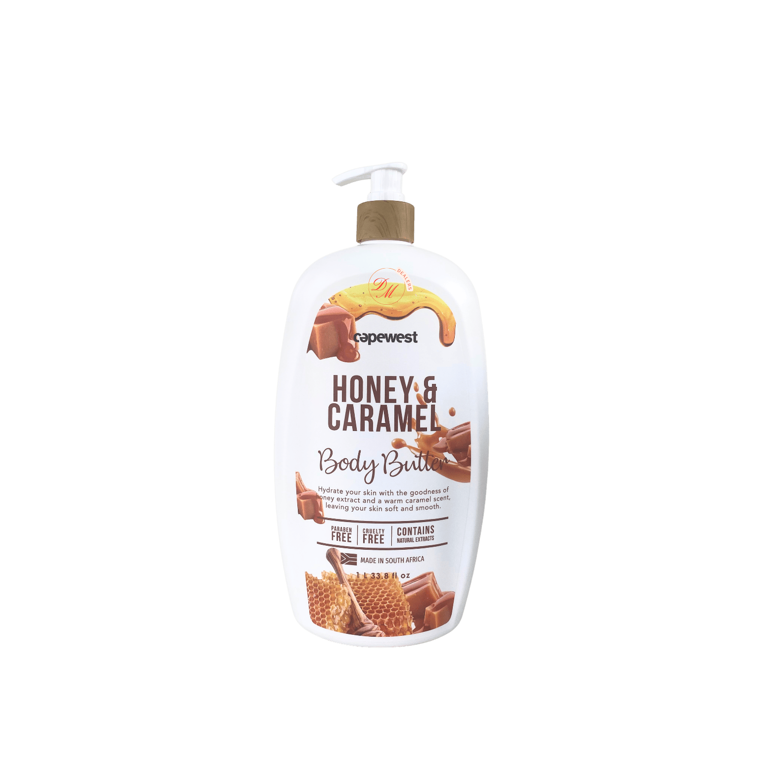 Capewest honey caramel body butter for soft glowing hydrated skin