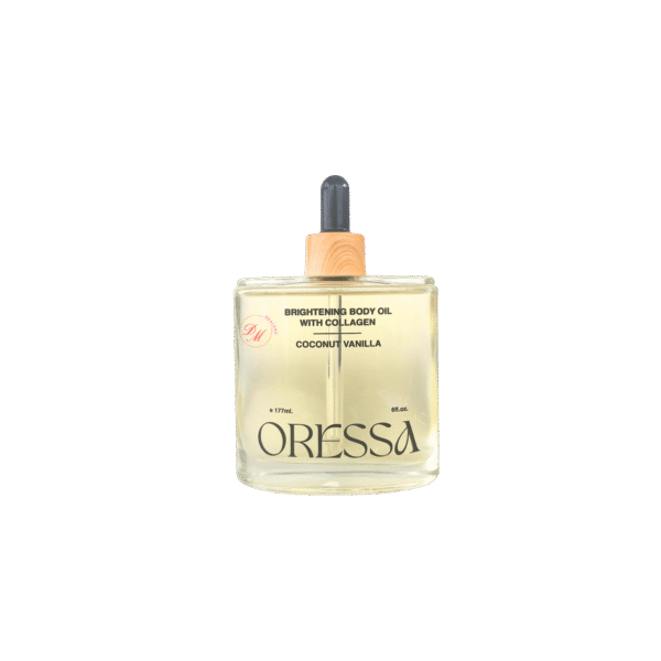 ORESSA brightening body oil with collagen coconut vanilla for glowing hydrated skin