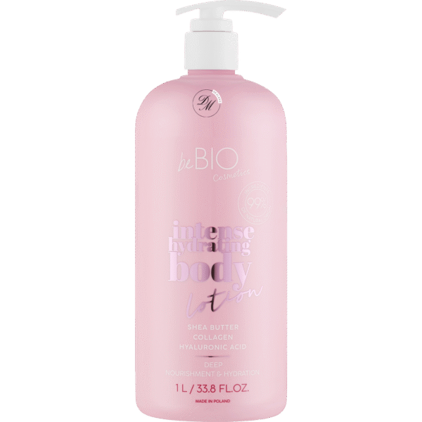 be BIO Cosmetics intense hydrating body lotion with shea butter collagen and hyaluronic acid made in Poland