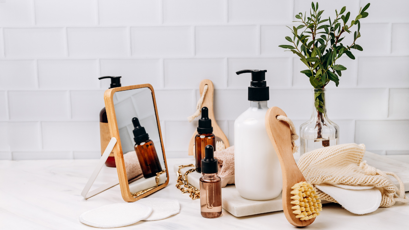 Kojic Acid skincare products including soap bars, body wash, cleansing bar, and body oil for dark spots and hyperpigmentation