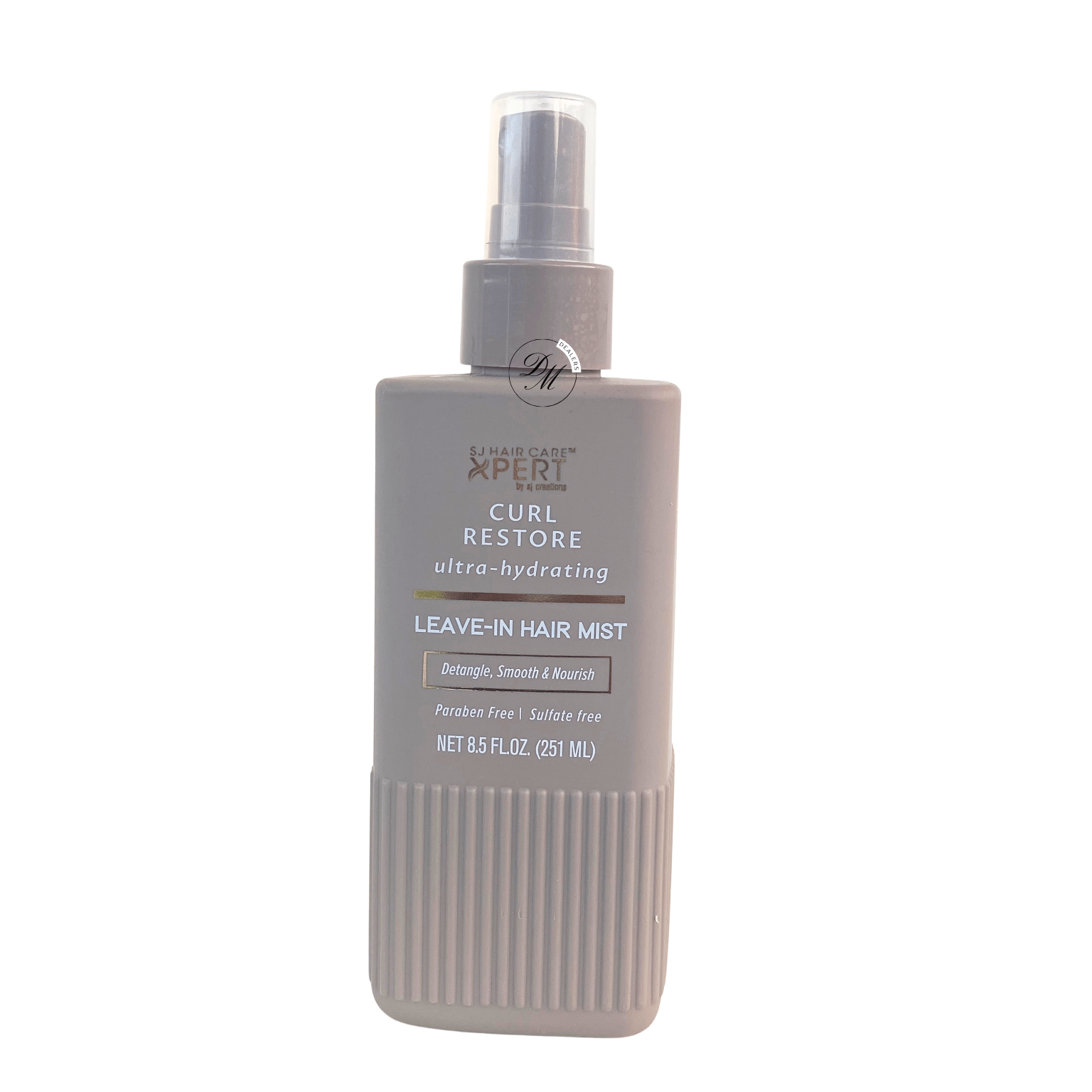SJ Hair Care Xpert Curl Restore Ultra-Hydrating Leave-In Hair Mist for detangling, nourishing, and hydrating curly hair.